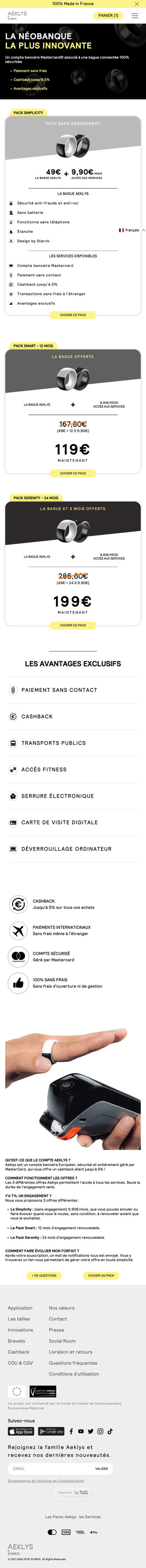 Aeklys - Page Produit - Mobile