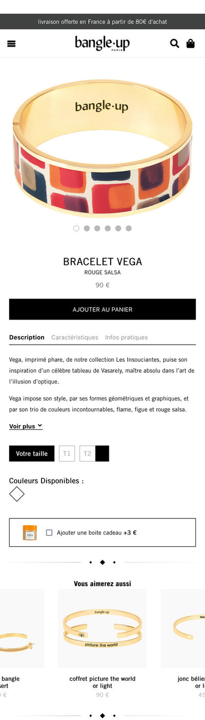 Bangle Up - Page Produit - Mobile