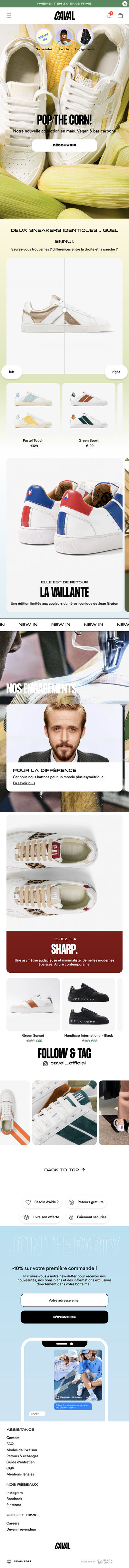 Caval - Homepage - Mobile