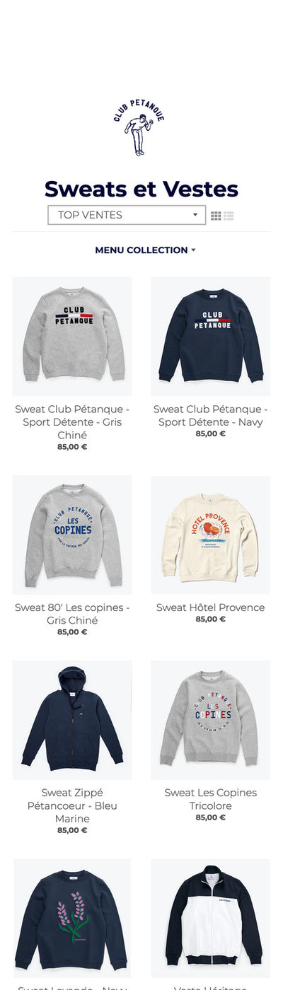 Club Petanque - Page Collection - Mobile