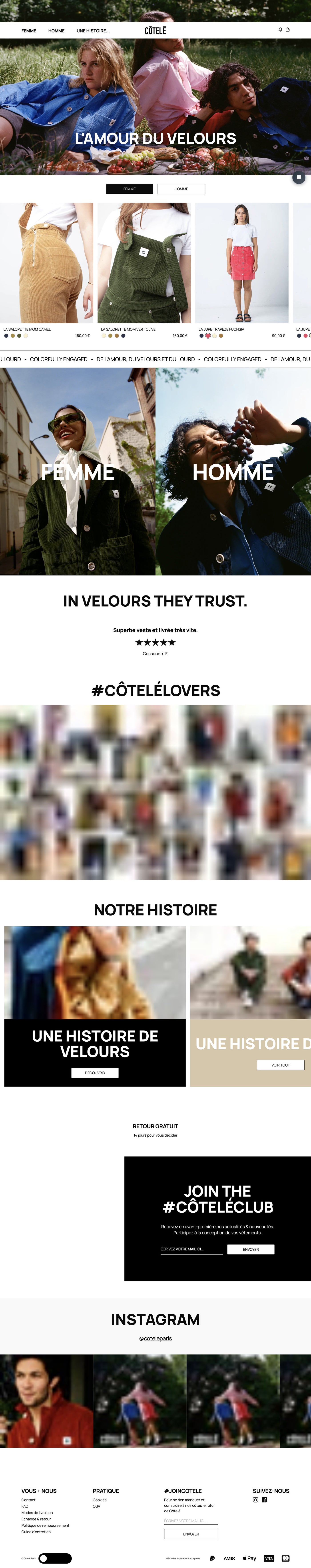 Cotele Paris - Homepage - Desktop