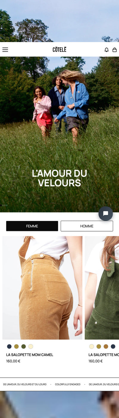 Cotele Paris - Homepage - Mobile