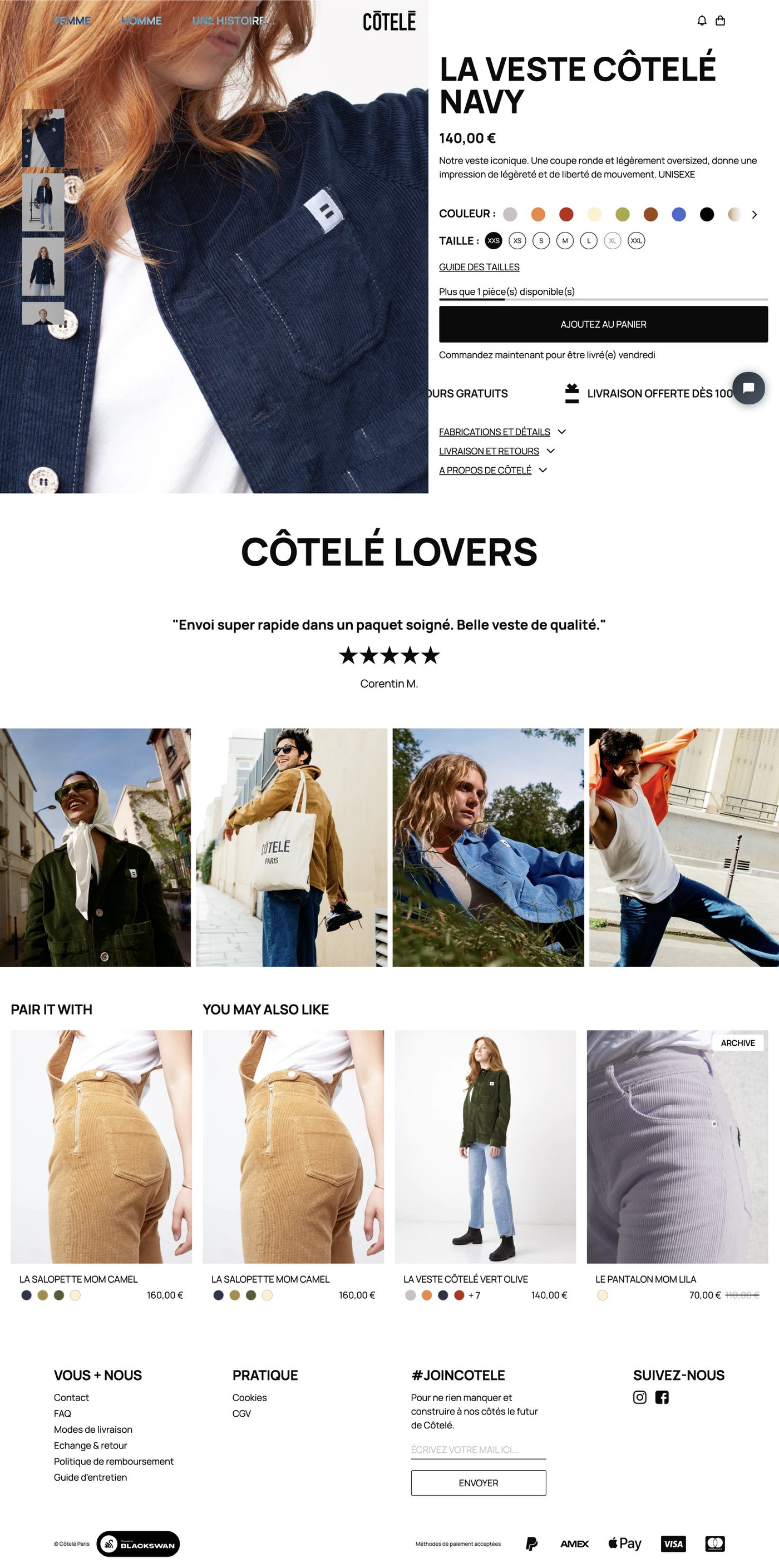 Cotele Paris - Page Produit - Desktop